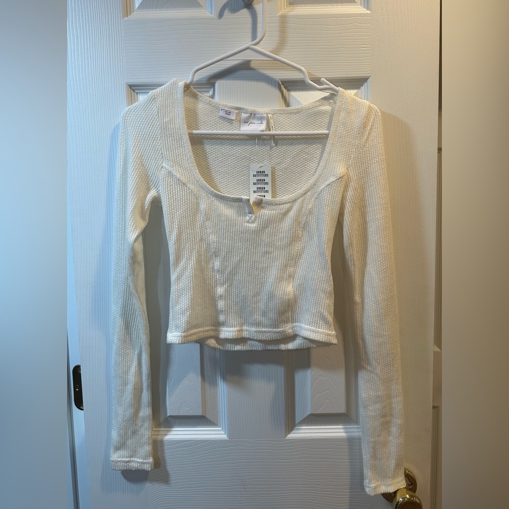 Urban Outfitters Out From Under Everyday Notch Neck Long Sleeve Tee, Size: S